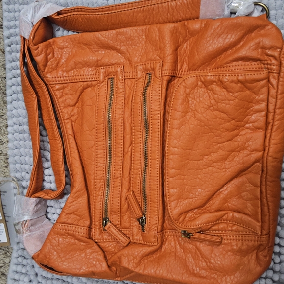 New Ampere Creations The Lisa Convertible Backpack Crossbody in Orange - Picture 7 of 10